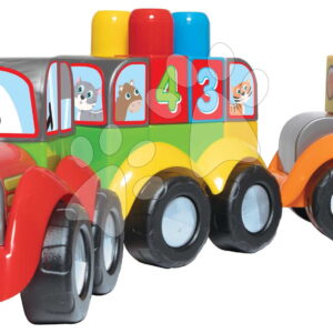 Traktor s přívěsem 123-ABC Dohány s didaktickými kostkami od 12 měsíců
