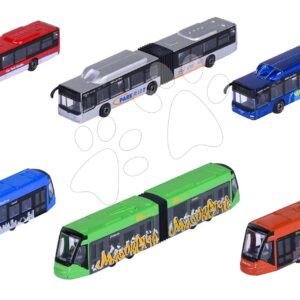 Tramvaj a autobus MAN City Majorette kovové 6 různých druhů s volnoběhem délka 20 cm