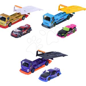 Transportér s autíčkem JDM Legends Majorette kovové s gumovými kolečky 3 různé druhy