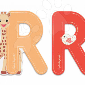 Janod dřevěné písmeno R Sophie The Giraffe 09562 oranžové červené