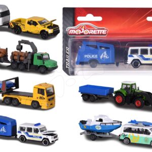 Autíčko s přívěsem City Trailer Majorette s pohyblivými částmi 13 cm délka 6 různých druhů
