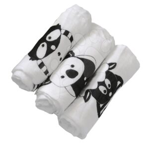 Bambusové zavinovačky Zvířátka Bamboo Black&White toT's-smarTrike 3 kusy 100% bamboo hedvábí 350121