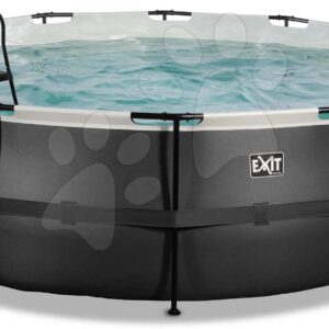 Bazén s filtrací Black Leather pool Exit Toys kruhový ocelová konstrukce 450*122 cm černý od 6 let