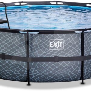 Bazén s pískovou filtrací Stone pool Exit Toys kruhový ocelová konstrukce 488*122 cm šedý od 6 let
