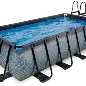 Bazén s pískovou filtrací Stone pool Exit Toys ocelová konstrukce 400*200*100 cm šedý od 6 let