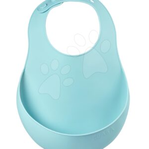 Bryndák pro děti Silicone Bib Airy Green Beaba z měkkého silikonu a knoflíky zelený od 0 měsíců