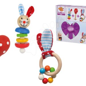 Dárkový set pro novorozence Rabbit Present Baby Eichhorn chrastítka s plyšovými oušky a rumba koule od 0 měsíců