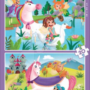 Dětské puzzle Jednorožec a Víla Educa 2 x 20 dílů od 4 let