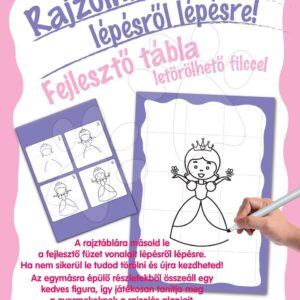 Dohány naučná hra tabule Kresli a smaž růžová princezny – Učíme se kreslit pomocí obrázků 509-3