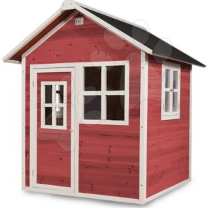 Domeček cedrový Loft 100 Red Exit Toys s voděodolnou střechou červený