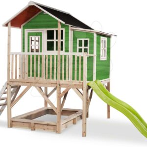 Domeček cedrový na pilířích Loft 550 Green Exit Toys velký s voděodolnou střechou pískovištěm a 1