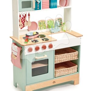 Dřevěná kuchyňka s bylinkami Kitchen Range Tender Leaf Toys s magnetickou rybou