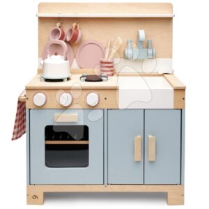 Dřevěná kuchyňka s chlebem Home Kitchen Tender Leaf Toys s čajníkem