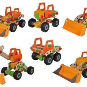 Dřevěná stavebnice nakladač Constructor Wheel Loader Eichhorn šest modelů (nakladač