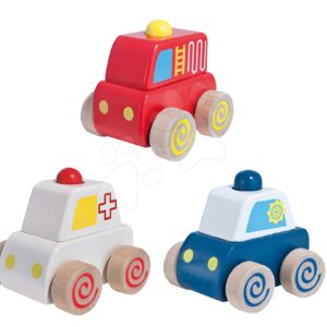 Dřevěné autíčko se zvukem Squeaky Cars Eichhorn policejní hasičské nebo ambulance od 12 měsíců