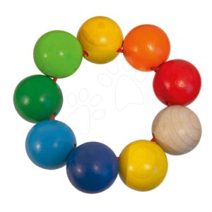 Dřevěné chrastítko Beads Baby Eichhorn kuličky od 3 měsíců