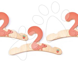 Dřevěné ramínko na šaty Squirrel hanger Set Tender Leaf Toys s veverkou