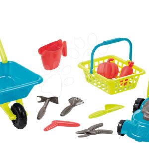 Kolečko a sekačka Garden&Seasons Écoiffier s košíkem a nářadím na zahradu od 18 měsíců