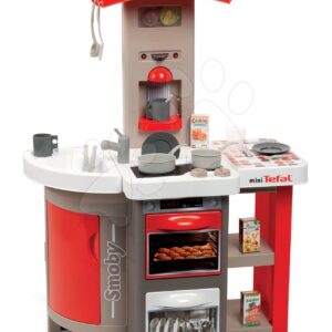 Kuchyňka skládací Tefal Opencook Smoby červená s kávovarem a chladničkou a 22 doplňků