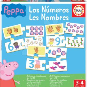 Naučná hra Učíme se Čísla Peppa Pig Educa s obrázky a počty 40 dílů