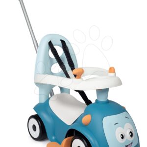 Odrážedlo rozšiřitelné Maestro Ride-On Blue 3in1 Smoby s 3 zvuky a vodicí tyč s ohrádkou – magické oči od 6 měsíců