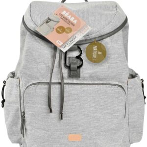 Přebalovací taška jako batoh Vancouver Backpack Heather Grey Beaba s doplňky 22 l objem 42 cm světle šedá