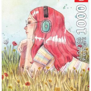 Puzzle Junio Esther Gili Educa 1000 dílků a Fix lepidlo v balení od 11 let