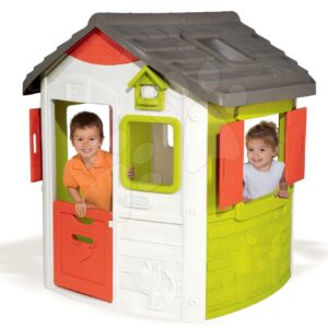 Smoby domeček Neo Jura Lodge 2 dveře 2 okna s okenicemi a krmítko pro ptáky 810500