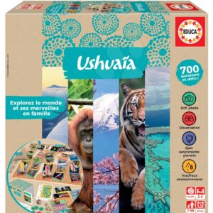 Společenská hra Jeu Ushuaia Junior Educa francouzsky pro 2–6 hráčů 700 otázek od 7 let