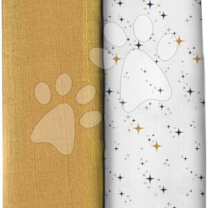 Textilní pleny z bavlněného mušelínu Bolte 2 Swadlles 120 cm Beaba Baltic Blue/Points sada 2 kusů od 0 měs