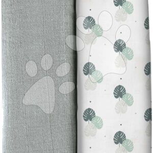 Textilní pleny z bavlněného mušelínu Bolte 2 Swadlles 120 cm Beaba Mirage Grey/Jungle sada 2 kusů od 0 měs