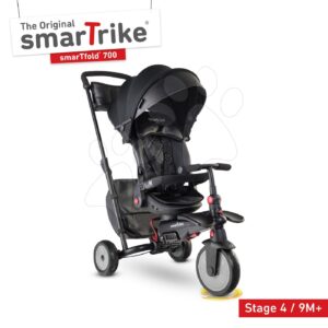 Tříkolka a kočárek skládací STR7 Urban 7v1 smarTrike černá se sklopným sedadlem TouchSteering s EVA kolečky od 6 měsíců