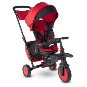 Tříkolka a kočárek skládací STR7 Urban 7v1 smarTrike červená se sklopným sedadlem TouchSteering s EVA kolečky od 6 měsíců