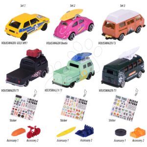 Autíčka VW The Originals Majorette kovová s nálepkami délka 7