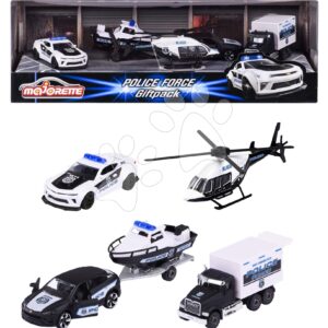 Autíčka policejní Police Force 4 Pieces Giftpack Majorette kovová délka 7