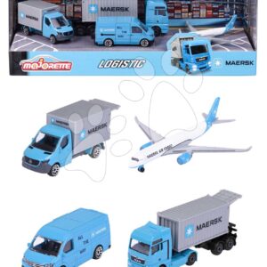 Autíčka přepravní MAERSK 4 Pieces Giftpack Majorette kovová 7