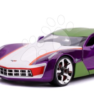 Autíčko DC Chevy Corvette Stingray 2009 Jada kovové s otevíracími částmi a figurkou Joker délka 20 cm 1:24