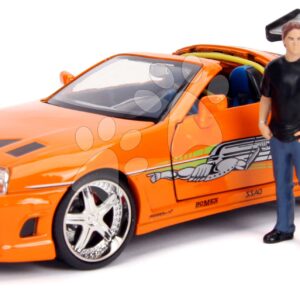 Autíčko Toyota Supra 1995 Fast & Furious Jada kovové s otevíratelnými částmi a figurkou Brian O´Connor délka 21 cm 1:24