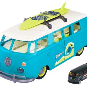 Autíčko karavan VW The Originals T1 Majorette se světlem a 1 sběratelským autíčkem délka 32