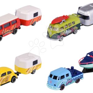 Autíčko s přívěsem VW The Originals Trailer Majorette kovové s odpružením 13 cm délka 4 druhy