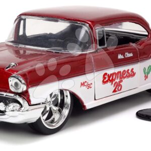 Autíčko vánoční Chevrolet 1957 Jada kovové s otevíratelnými dveřmi a figurkou Santa Claus délka 13 cm 1:32