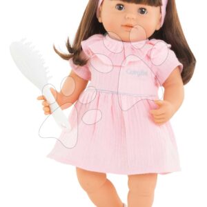 Bábika Julie Mon Grand Poupon Corolle s hnědými klipkajícími očima a dlouhými hnědými vlasy s hřebenem 36 cm