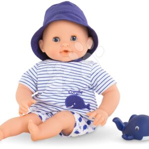 Bábika na koupání Baby Bath Marin Mon Premiere Poupon Corolle s modrými klipkajícími očima a chrastítkem 30 cm od 18 měs