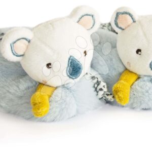 Bačkůrky pro miminko s chrastítkem Yoca le Koala Doudou et Compagnie modré v dárkovém balení od 0–6 měsíců