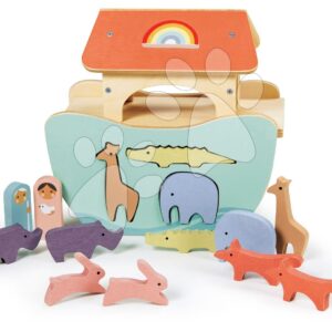 Dřevěná Noemova Archa Little Noah's Ark Tender Leaf Toys a 6 párů zvířat od 24 měsíců