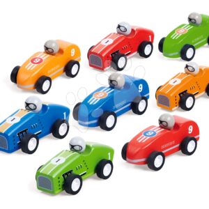 Dřevěné autíčko s pohonem Car with Pullback Eichhorn natahovací délka 10 cm