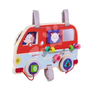 Dřevěné didaktické autíčko Motorik Gameboard Eichhorn závěsné od 12 měsíců