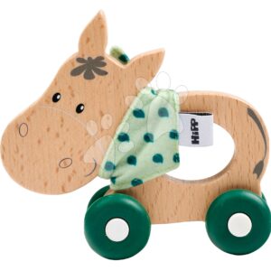 Dřevěné zvířátko oslík Baby HIPP Push Donkey Eichhorn s textilním hadříkem od 12 měsíců