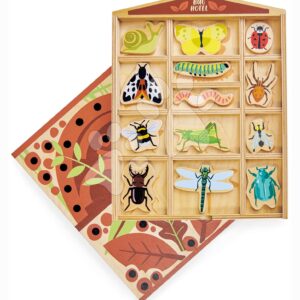 Dřevěný hotel pro hmyz The Bug Hotel Tender Leaf Toys 13 druhů hmyzu s názvy