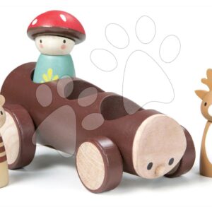 Dřevěný lesní taxík Timber Taxi Tender Leaf Toys z pohádky Merrywood Tales se 3 figurkami od 18 měs.